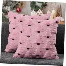 Christmas Pillow Covers 18x18 inch Set of 2 18" x 18" Pack of 2 Pink