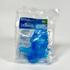 NEW SEALED Dr. Brown's 3 Pack Silicone Pacifiers Blue 0-6 Months Baby Soothers