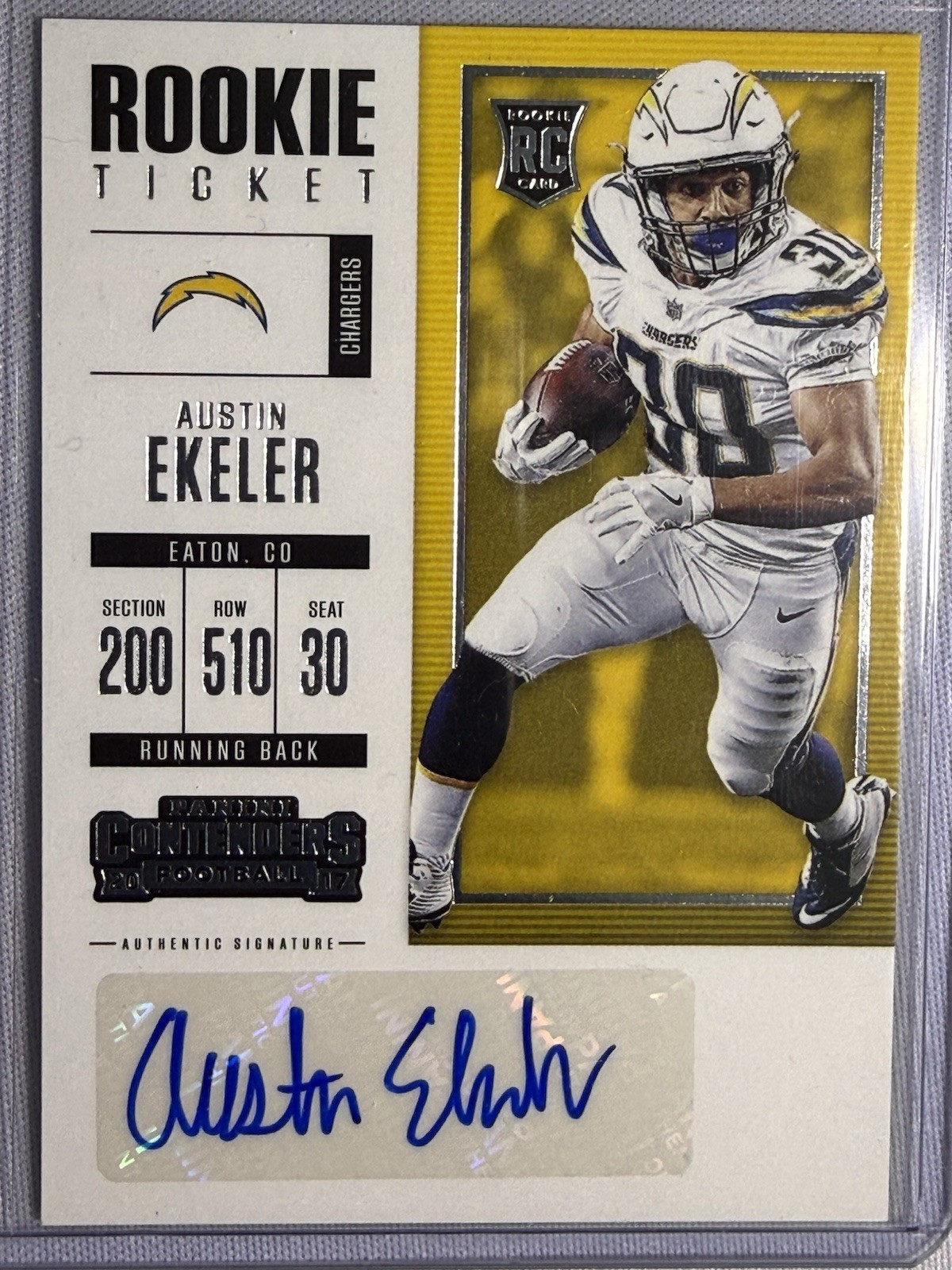 2017 Contenders Austin Ekeler Auto Chargers Commanders