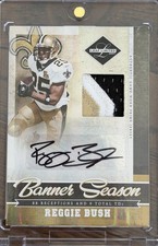REGGIE BUSH 2007 Leaf Limited Banner Season PATCH AUTO #’d 5/15 Game Used