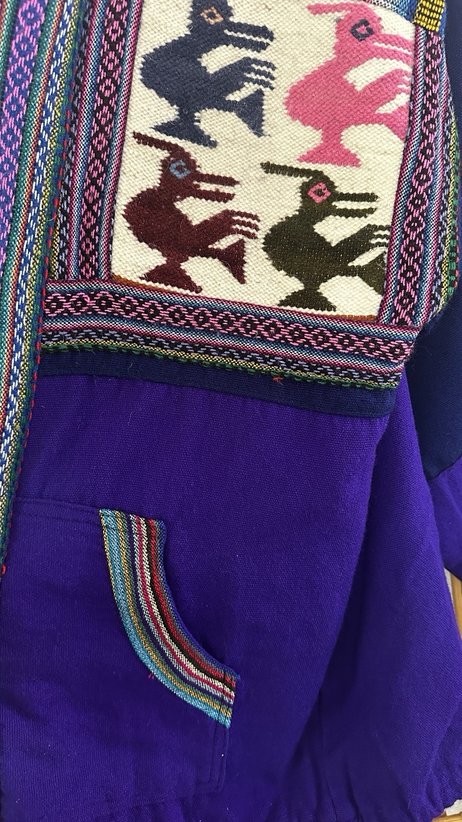 Vtg Handmade Patchwork Guatemalan Jacket Large Bo… - image 7