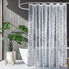 Clear Pebble Shower Curtain Liner 3D Transparent EVA Bathroom Curtain Liner