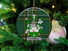 O'Connell Irish Family Crest Ceramic Christmas Ornament