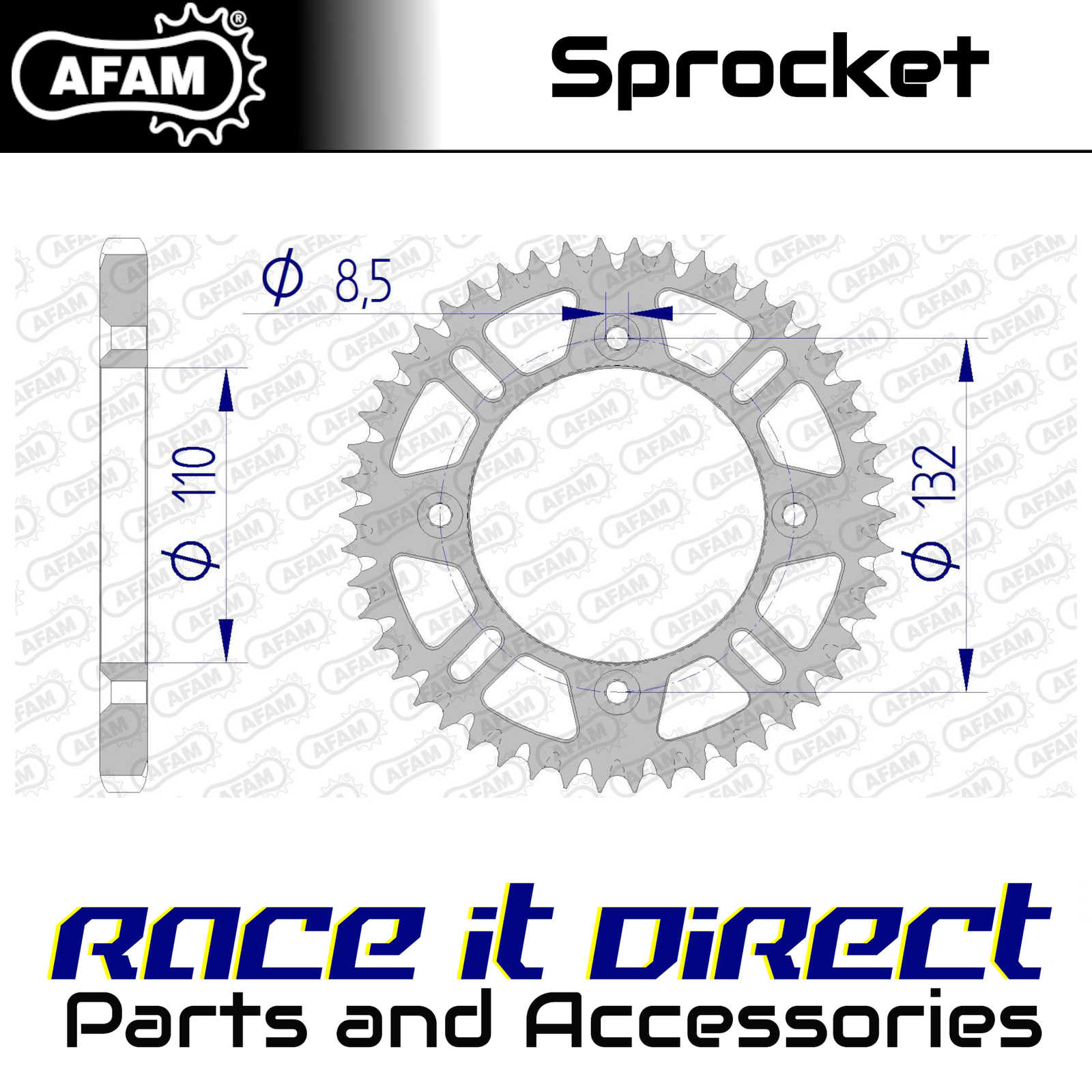 Sprocket for GASGAS MC 85 17-14 2024-2025 Grooved 46T Rear AFAM