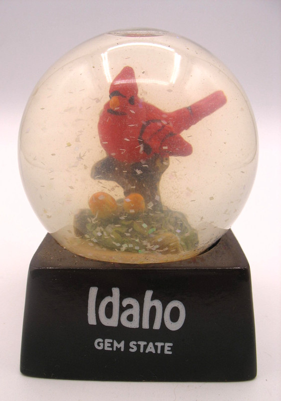 VINTAGE SNOW DOME CARDINAL SOUVENIR FROM IDAHO