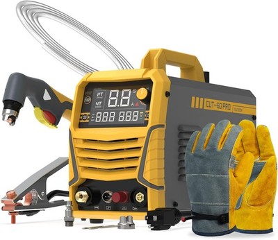 60A Non-HF Pilot Arc Plasma Cutter, 110/220V Dual Voltage Digital Display Welder