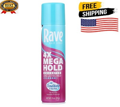 Rave 4X Mega Hold Hair Spray, All-Weather Protection with Vitamin-Rich Formula, 
