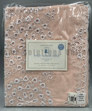 Pottery Barn Kids Embroidered Eyelet Border Sheer Curtain Blush 63" B4010