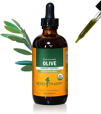 Herb Pharm Certified Organic Olive Leaf Liquid Extract for Immune System Support