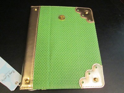Green Straw iPad Tablet Cover by Mud Pie, 9''-10'', NWT