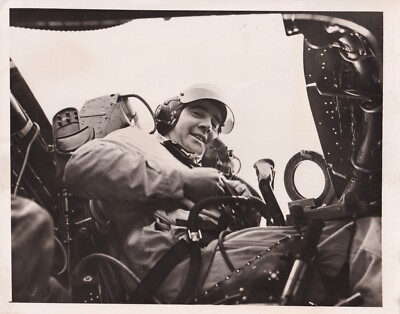 US PILOT JAMES W SMITH TO BREAK SPEED RECORD 1950s VINTAGE PRESS Photo Y 467