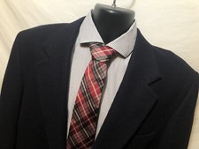 Oscar De La Renta Men  s 44L Sport Jacket Wool Cashmere Blazer Blue 3 Button