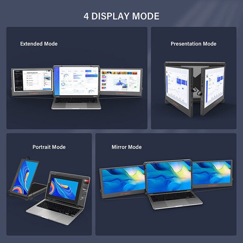 Dual tragbarer Monitor IPS dreifacher Bildschirm Extender für 13-17,3" Laptop Notebook UK - Bild 13 von 18