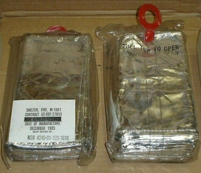 Lot of 2 Anchor Industries Emergency Fire Shelter Firefighter 1985 NOS