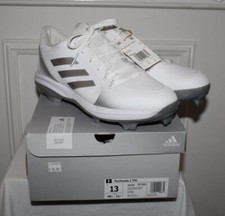 NEW In BOX Women's Adidas PureHustle 2 TPU Softball Cleats Silver White Size 13