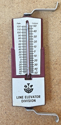 Vintage GTA the CO-OP WAY Line Elevator Division 6.5  Metal Thermometer WORKS