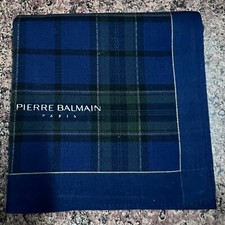 PLAIDS  CHECKS HANDKERCHIEF ART CLASSIC DARK BLUE MEN COTTON POCKET SQUARE 18"