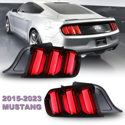 For 2015-2023 Ford Mustang Full LED Tail Light Sequential Brake Signal Lamps L+R