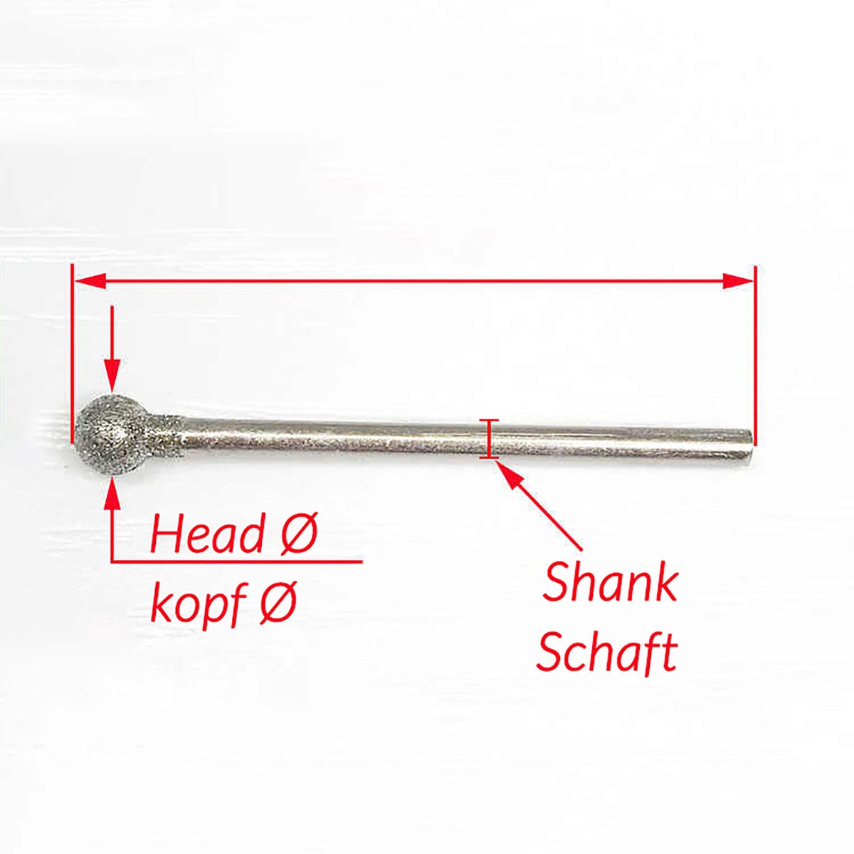 PFERD Schleifstift 5 x H 5 mm Schaft- 3 mm Diamant D