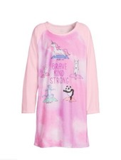 Wonder Nation Girls Long Sleeve Fleece Sleep Gown, Sizes M 7-8 