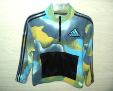 Adidas Pullover Fleece Boys M 10-12 Half Zip Camo Front Patch Pocket