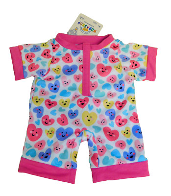 Build a Bear Kleidung mehrfarbig Gesicht Liebe Herzen Schlafanzug neu mit Etikett