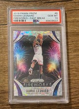 2019 Panini Prizm #8 Kawhi Leonard POP 16 fireworks-fast break PSA 10 #S348