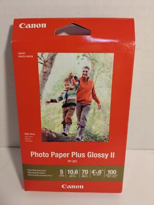 Canon Inkjet Photo Paper Plus Glossy II 2 4x6 100 Sheets Sealed