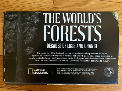 National Geographic Map - Poster THE WORLD'S FORESTS DECADES OF LOSS AND CHANGE
