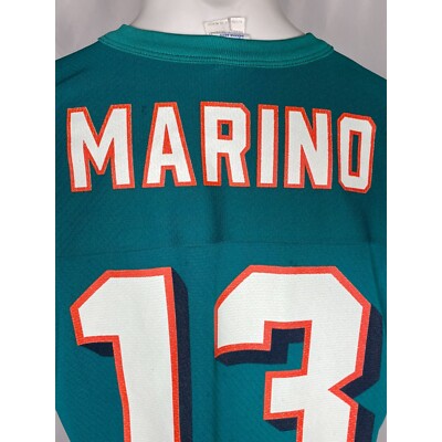 VTG Dan Marino #13 Miami Dolphins NFL Logo7 Home Jersey Men's