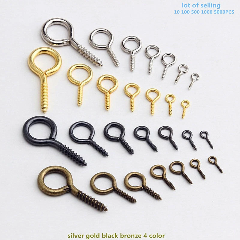 1000Pcs Mini Eye Pins Small Tiny Hooks Eyelets Screw Threaded