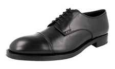 PRADA Leather WELT SEWN Cap Toe Derby Dress Shoes 2EA129 Black -  US 12 EU 45
