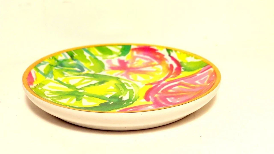 3.75" Lilly Pulitzer Cerámica Posavasos Baratija Joyería Anillo Plato Fruta Rosas Verde Foto 2 de 3