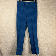 Farah Boys Straight Leg Pants Blue Striped Pockets Flat Front 12