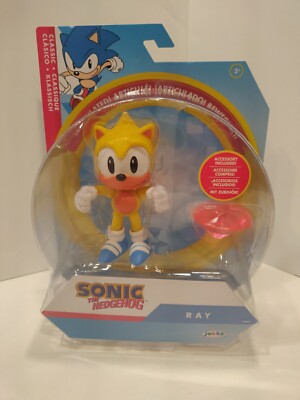 2022 Jakks Sonic the Hedgehog 4'' Ray Squirrel Action Figure w/Red Chaos Emerald