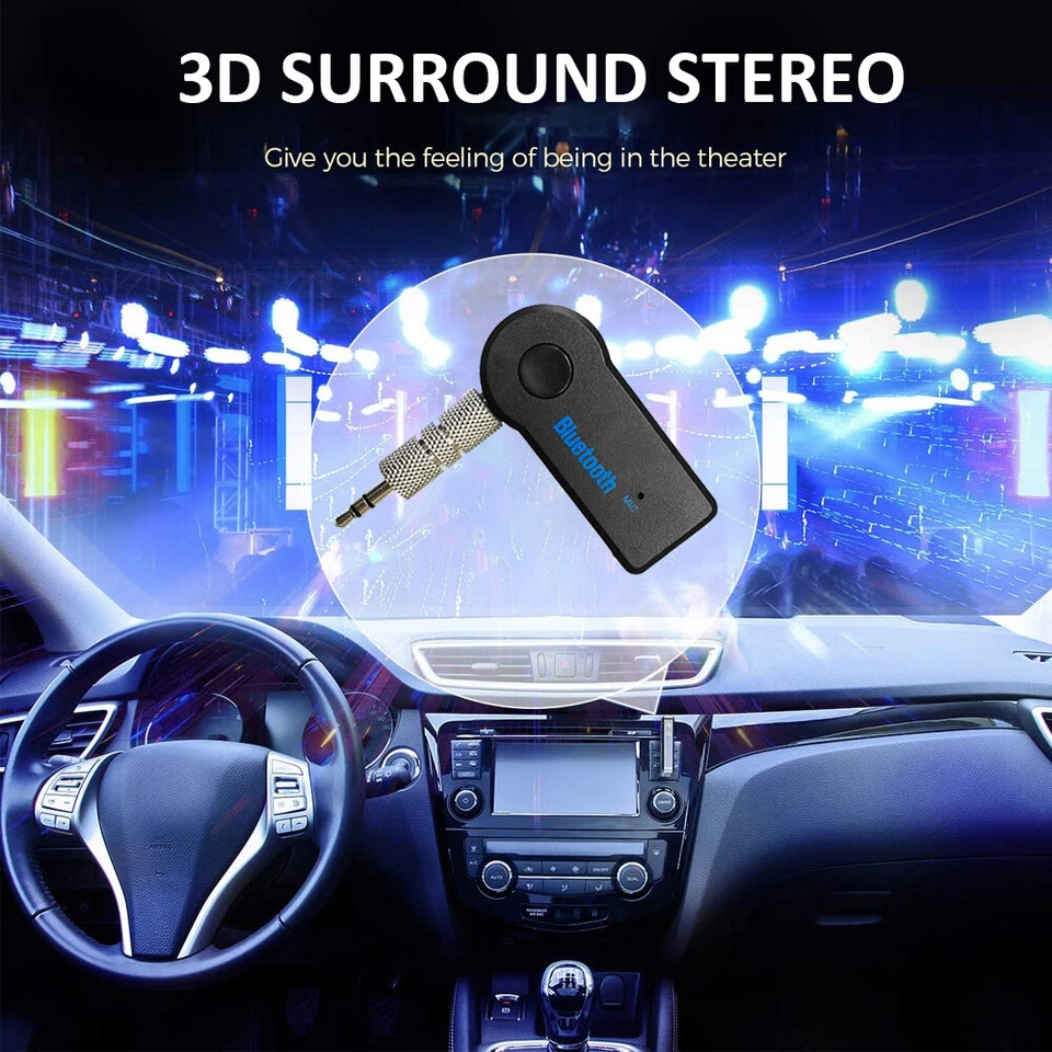Wireless Bluetooth Receiver 3.5MM Home Car AUX Audio Stereo Music Receiver NEW - Image 4 of 4