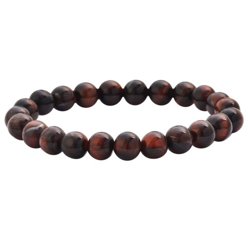 Edforce Stainless Steel Natural Stone Brown Cat Eye Beads Elastic Yoga Bracelet - Picture 17 of 20