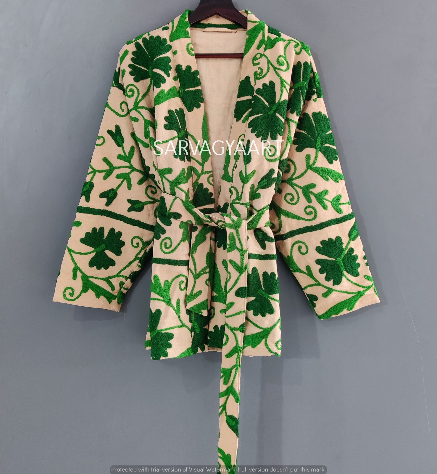 Handmade Suzani Jacket With Sari Kantha Work Women Short Jacket For