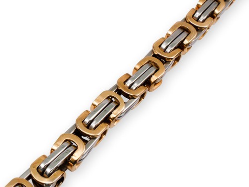 Byzantine Chain Curb-Chain Bracelet Necklace Stainless Steel 6 mm Women Men - Picture 22 of 24