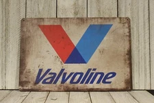 Valvoline Motor Oil Gas Station Tin Sign Vintage Rustic Style Ad Mechanic Garage