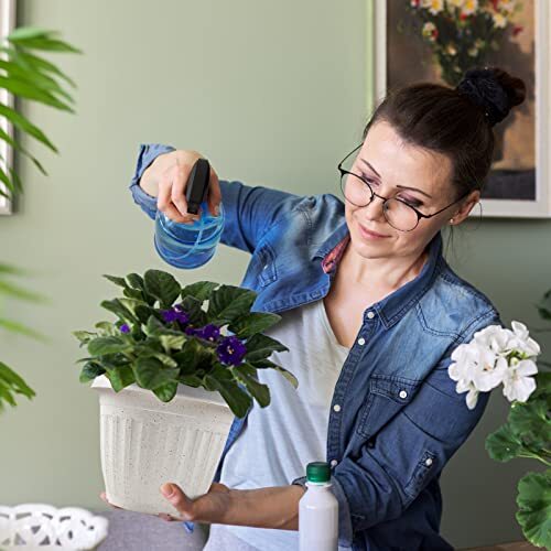 Plastic Flower Pots Planters for Indoor Plants, 4 Pack 12 White-12 Inch ...