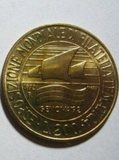 200 LIRE 1992 FIOR DI CONIO DA ROTOLINO DI ZECCA GENOVA ESPOSIZIONE FILATELIA