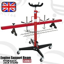 500KG Heavy Duty Engine Support Beam Bar + Transmission Jack Gearbox Lifter Set