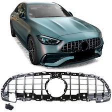 Sport Kühlergrill Schwarz Glanz Passt für Mercedes C W206 S206 2021- Chrom