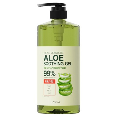 A'SOME Real Moisture Aloe Soothing Gel 99%, 250ml/1000ml, Koreanische Kosmetik, Probe