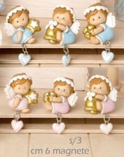 BOMBONIERA ANGELO ANGIOLETTO CALAMITA MAGNETE CUORE BATTESIMO NASCITA BIMBO BIMB