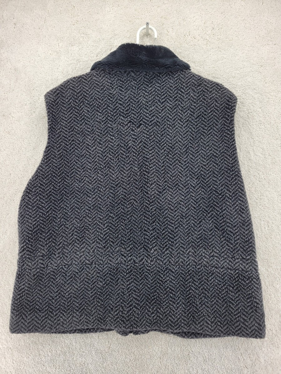 Kristen Blake-Women's size Large Faux Fur Collar Zip-Up Vest