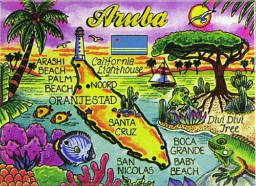 Palm Beach Aruba Caribische Zee Koelkast Magneet 3D Kristal Glas Toeristische Stad Reizen Souvenir Collectie Gift Sterke Koelkast Sticker