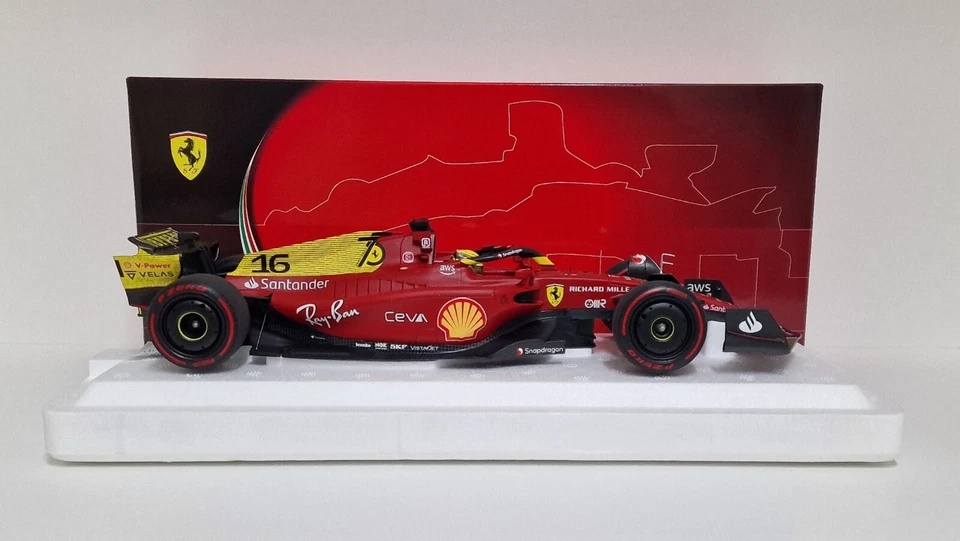 MODELLINO SCALA 1:18 AUTO F1 BBR FORMULA 1 FERRARI F1-75 LECLERC GP MONZA 2022 - Immagine 3 di 4