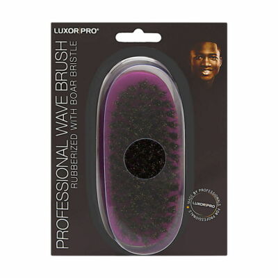 6 PC Luxor Pro Wave Brush Rubberized Boar Bristle BLX007PRMB - Purple